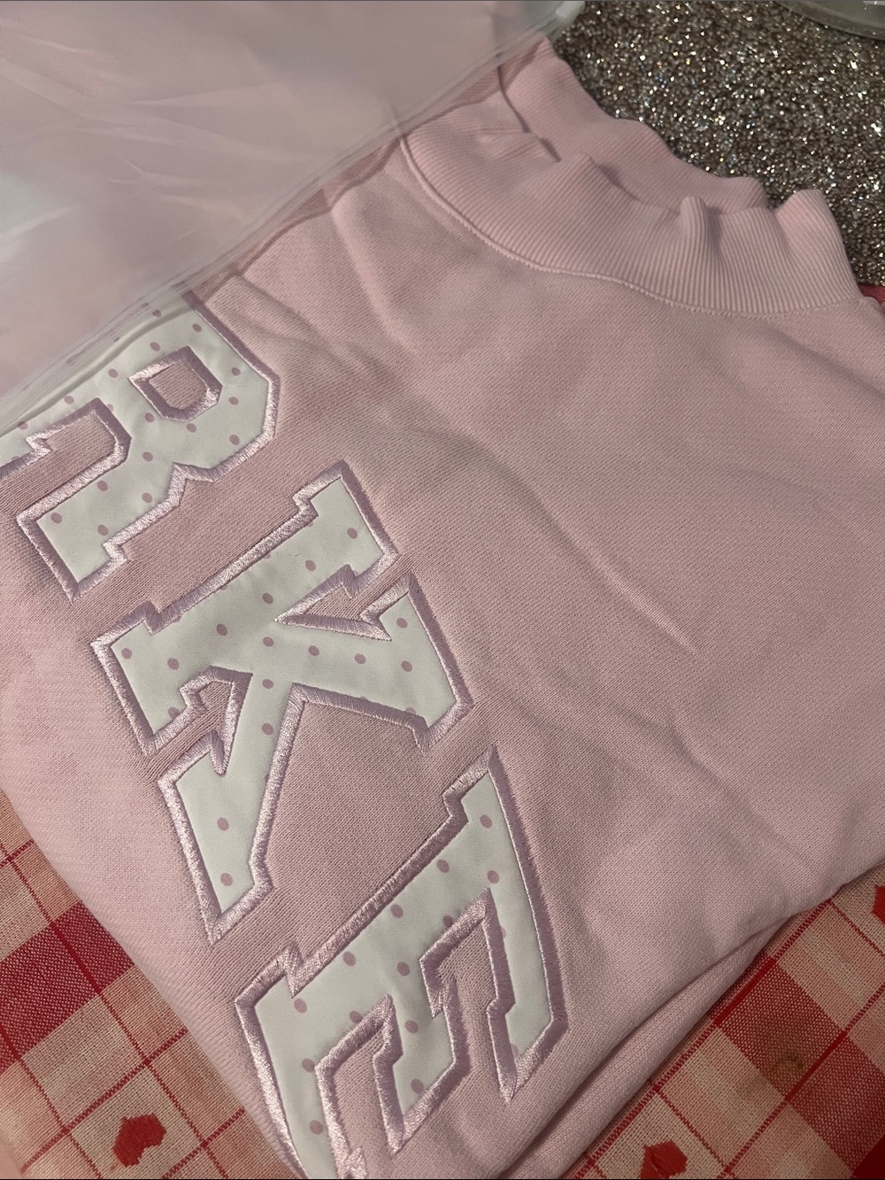 Parke Polkadot Letter Varsity Mockneck L/XL